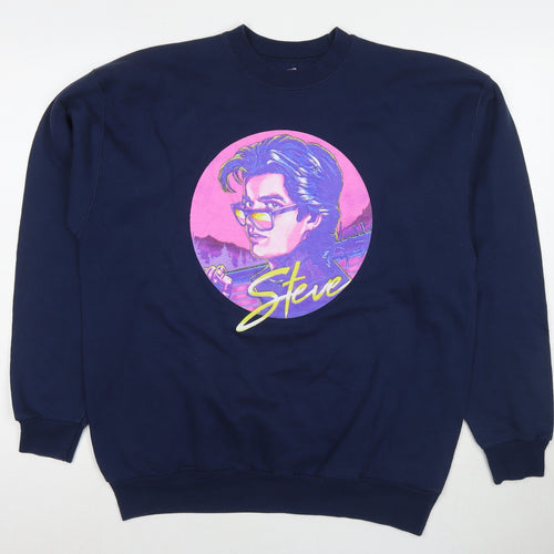 Hannes Womens Blue Cotton Pullover Sweatshirt Size L Pullover - Steve Pretty Boy