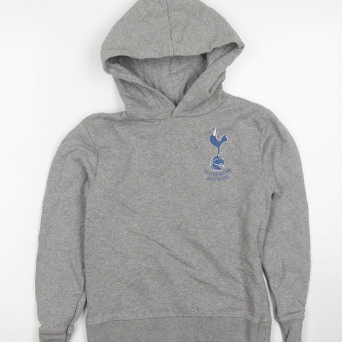Tottenham Hotspur F.C. Boys Grey Cotton Pullover Hoodie Size 7-8 Years Pullover