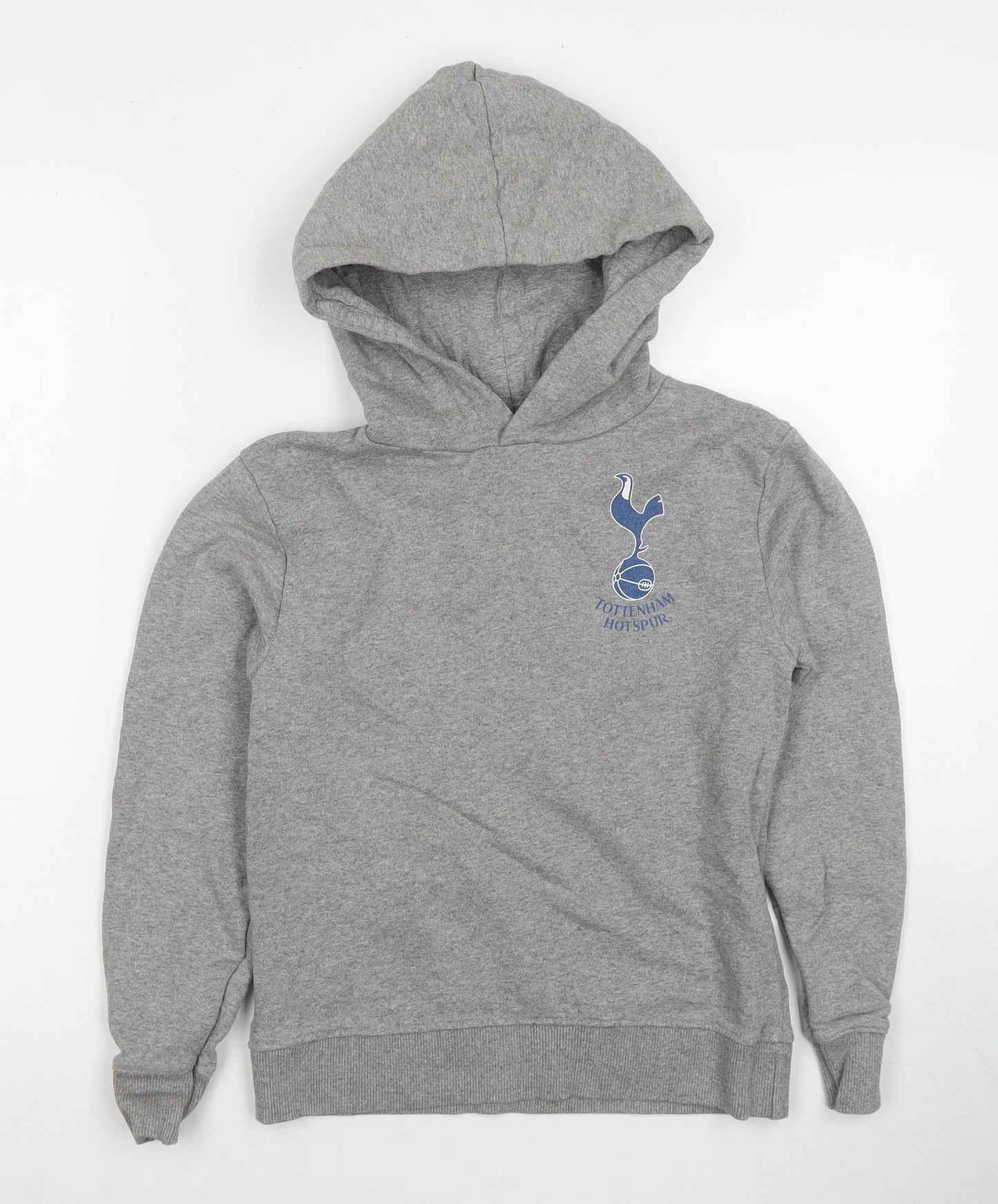 Tottenham Hotspur F.C. Boys Grey Cotton Pullover Hoodie Size 7-8 Years Pullover