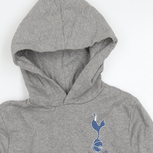 Tottenham Hotspur F.C. Boys Grey Cotton Pullover Hoodie Size 7-8 Years Pullover