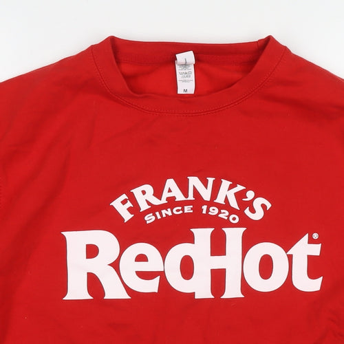 RedHot Mens Red Cotton Pullover Sweatshirt Size M - Frank's Redhot Since 1920