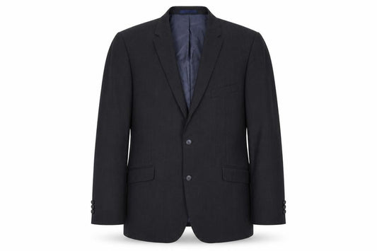Front view of Taylor & Wright men’s grey polyester jacket suit jacket, size 46, regular