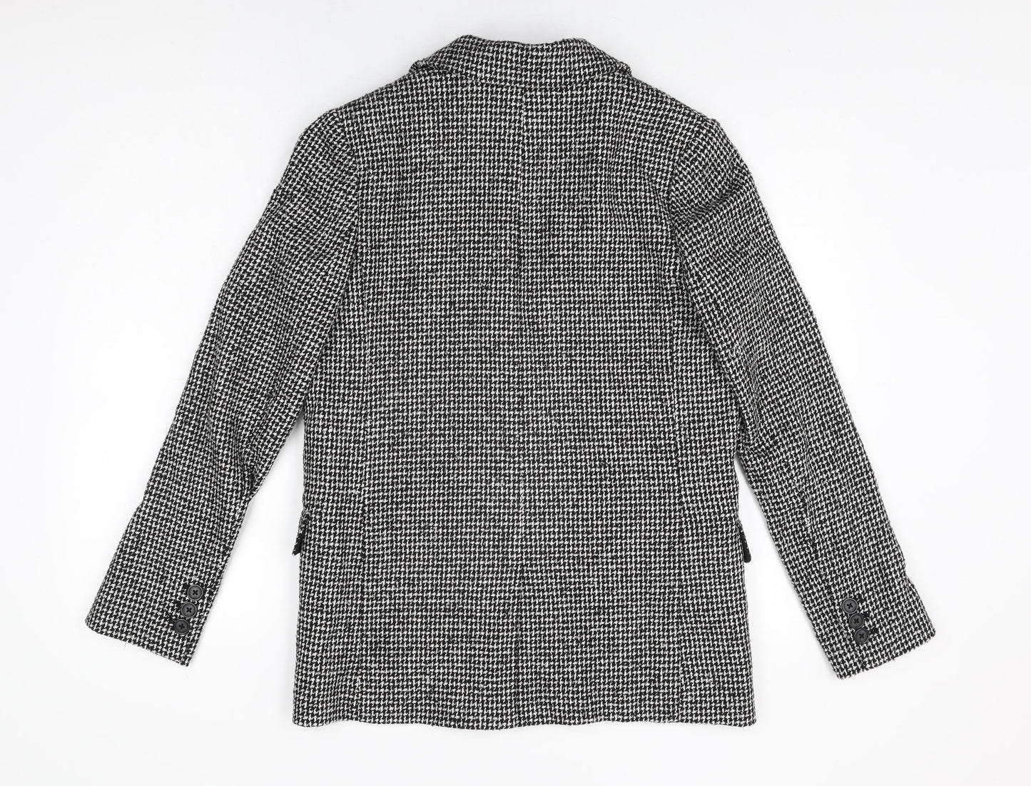 Marks and Spencer Womens Black Geometric Jacket Blazer Size 8 Button