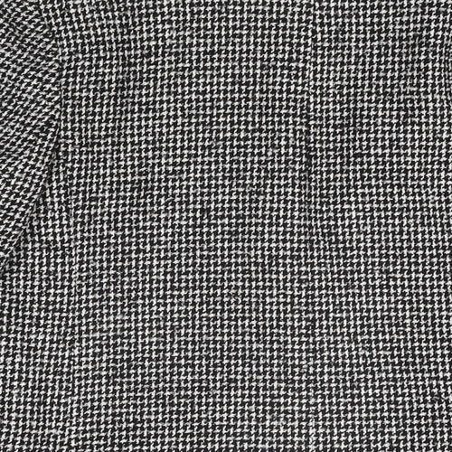 Marks and Spencer Womens Black Geometric Jacket Blazer Size 8 Button