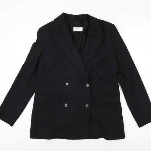 Marks and Spencer Womens Black Polyester Jacket Suit Jacket Size 10