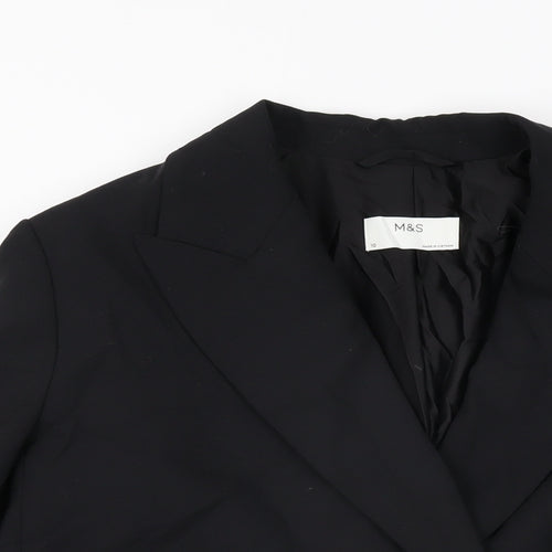 Marks and Spencer Womens Black Polyester Jacket Suit Jacket Size 10