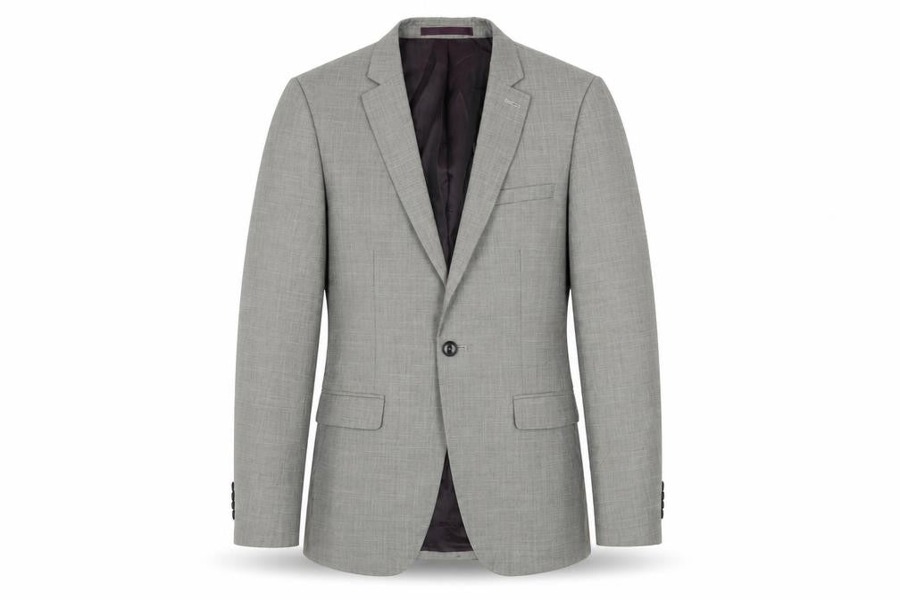 Topman Mens Grey Polyester Jacket Suit Jacket Size 36 Regular