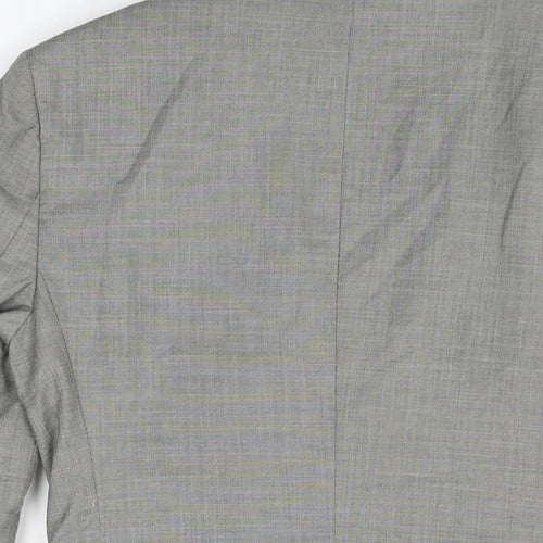 Topman Mens Grey Polyester Jacket Suit Jacket Size 36 Regular