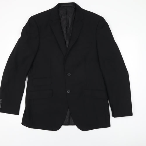 Marks and Spencer Mens Black Polyester Jacket Suit Jacket Size 40 Regular