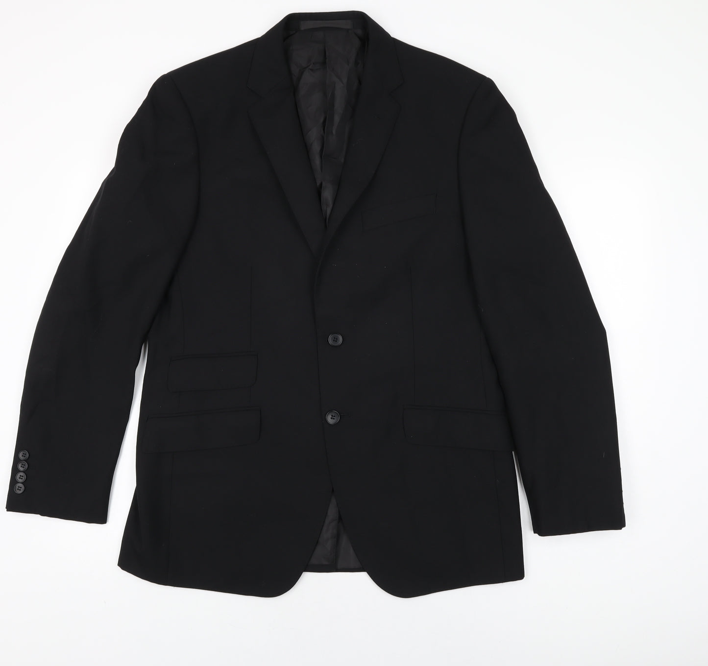 Marks and Spencer Mens Black Polyester Jacket Suit Jacket Size 40 Regular