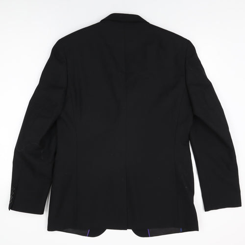 Marks and Spencer Mens Black Polyester Jacket Suit Jacket Size 40 Regular