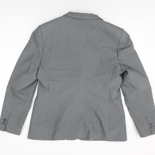 NEXT Womens Grey Striped Polyester Jacket Suit Jacket Size 14