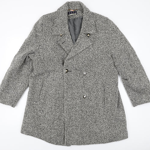Kesta Womens Black Overcoat Coat Size 16 Button