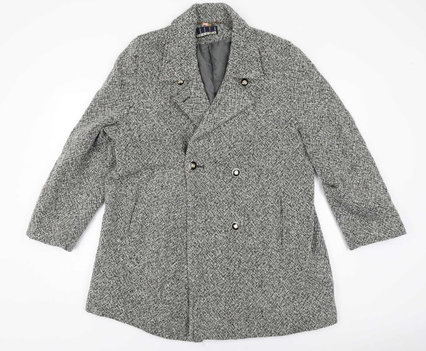 Kesta Womens Black Overcoat Coat Size 16 Button