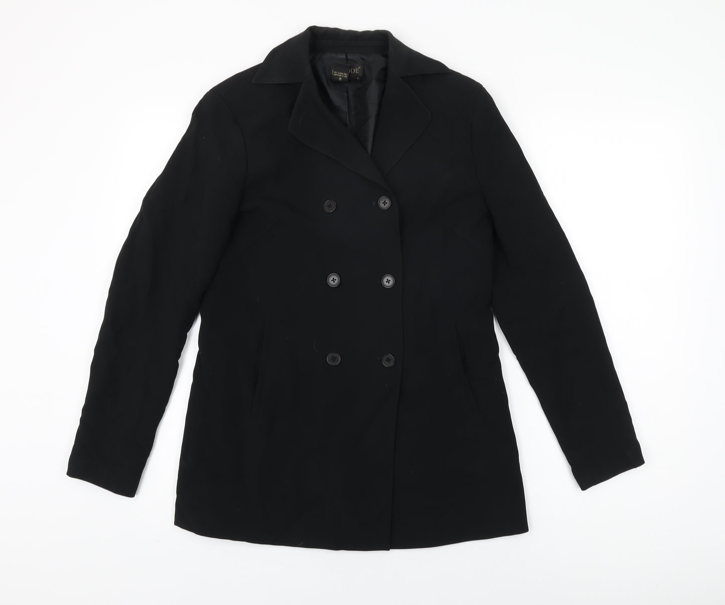 Episode Womens Black Jacket Coat Size 4 Button
