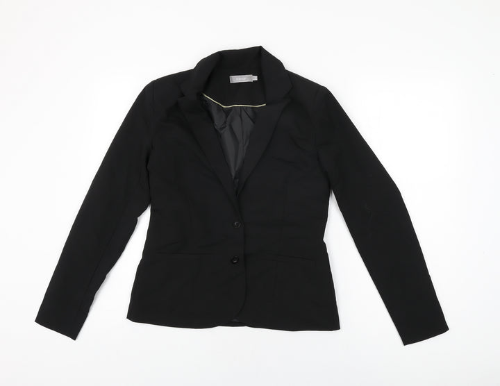 Fransa Womens Black Jacket Blazer Size 6 Button