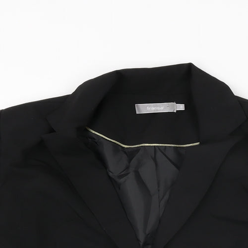 Fransa Womens Black Jacket Blazer Size 6 Button