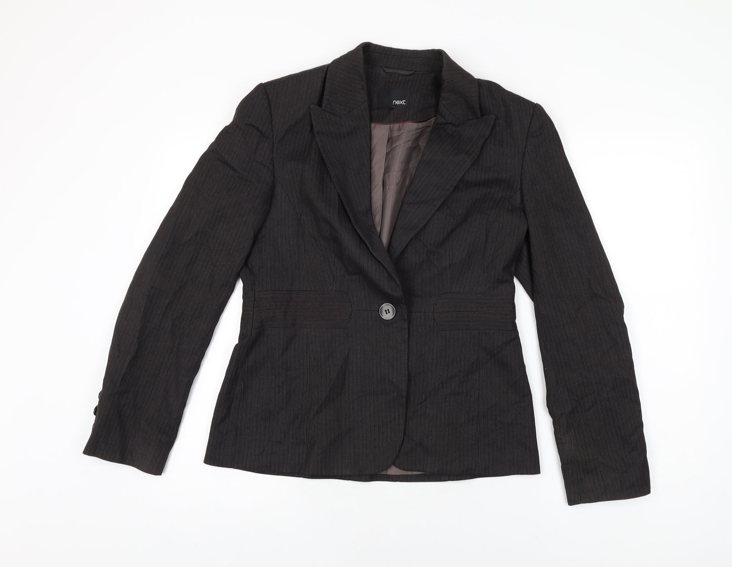 NEXT Womens Brown Jacket Blazer Size 12 Button