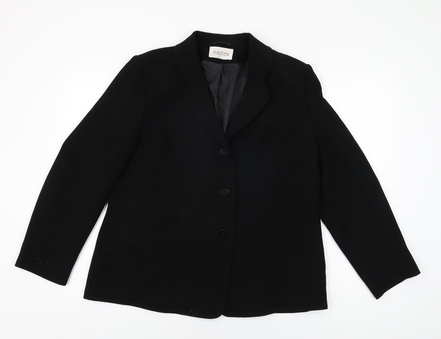 Eastex Womens Black Jacket Size 16 Button
