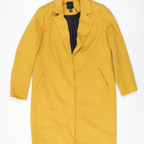 New Look Womens Yellow Overcoat Coat Size 8