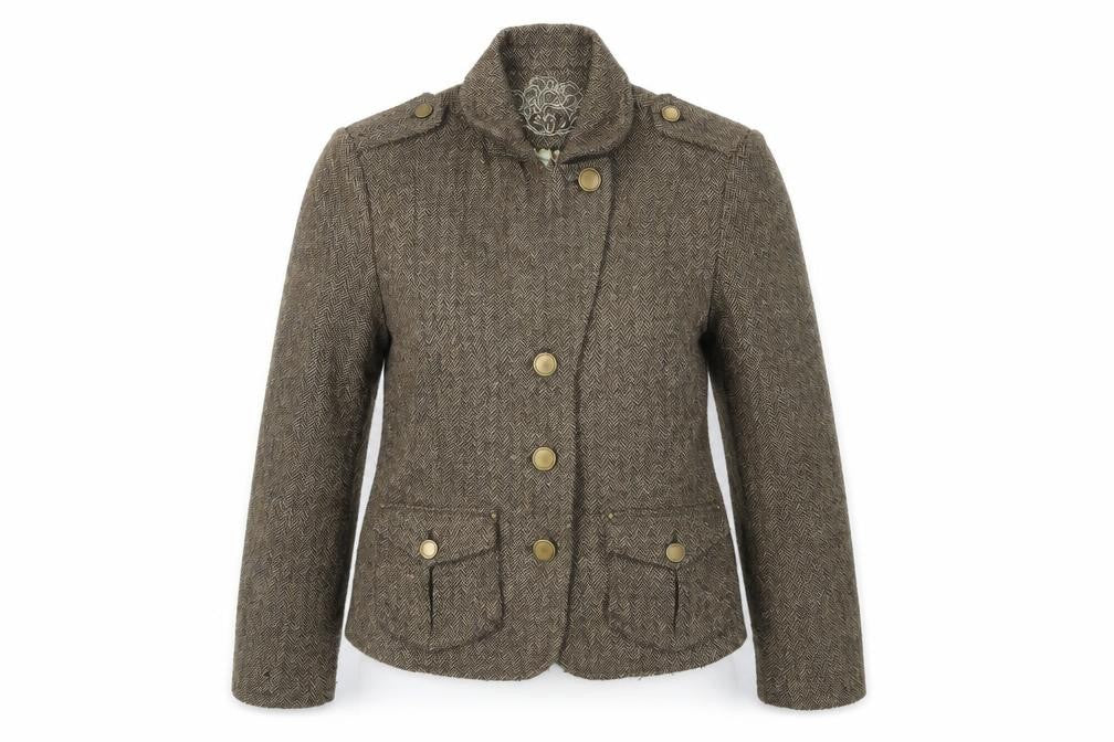 CCDK Womens Brown Jacket Size 10 Button