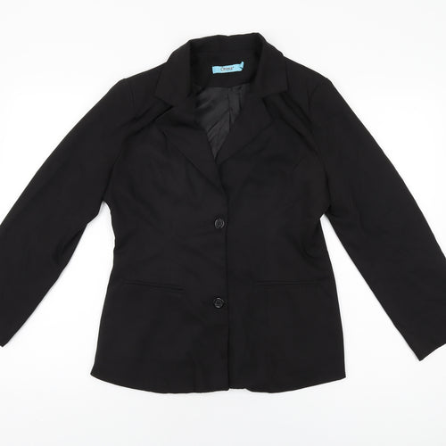Peace Womens Black Jacket Blazer Size 10 Button
