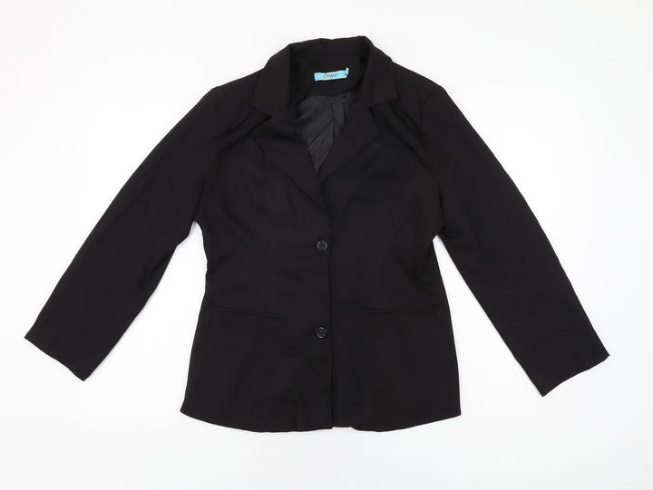 Peace Womens Black Jacket Blazer Size 10 Button
