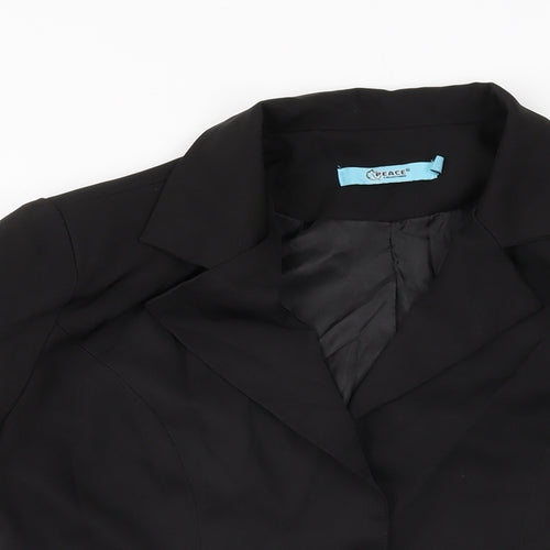 Peace Womens Black Jacket Blazer Size 10 Button
