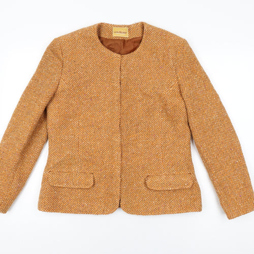 Laura Belmont Womens Orange Jacket Size 14 Hook & Eye