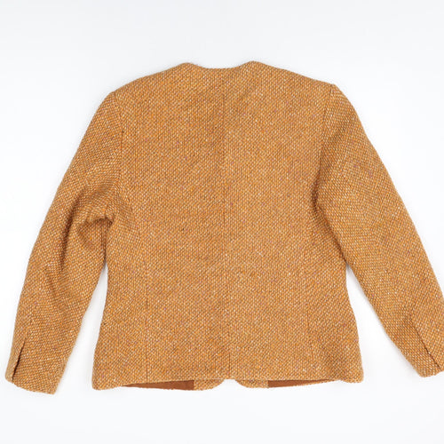 Laura Belmont Womens Orange Jacket Size 14 Hook & Eye