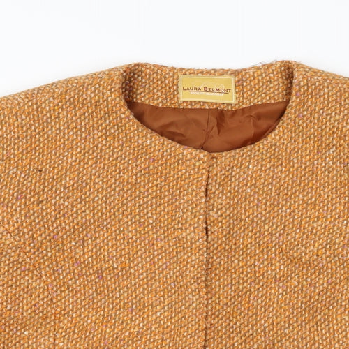Laura Belmont Womens Orange Jacket Size 14 Hook & Eye