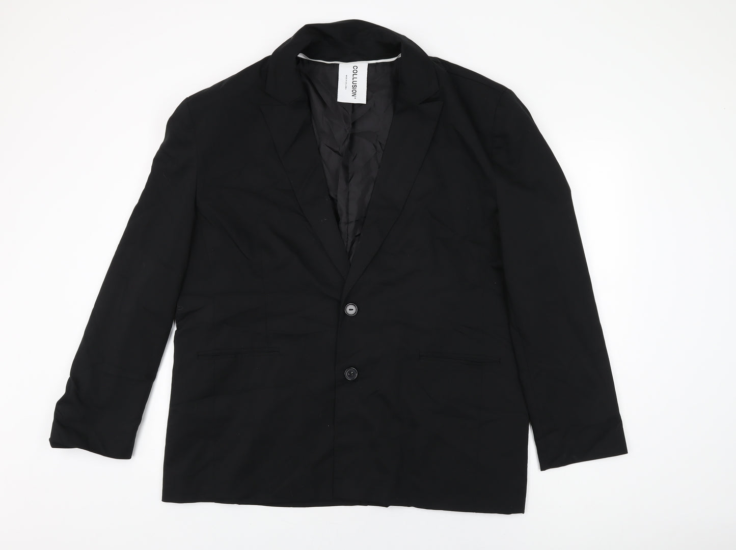 COLLUSION Womens Black Jacket Blazer Size 14 Button