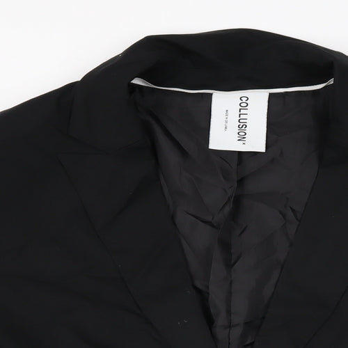 COLLUSION Womens Black Jacket Blazer Size 14 Button