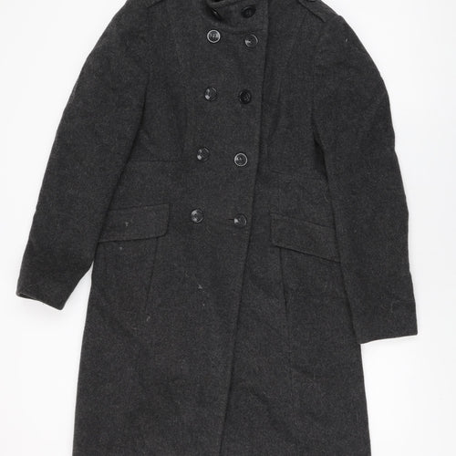 Marks and Spencer Womens Grey Overcoat Coat Size 10 Button