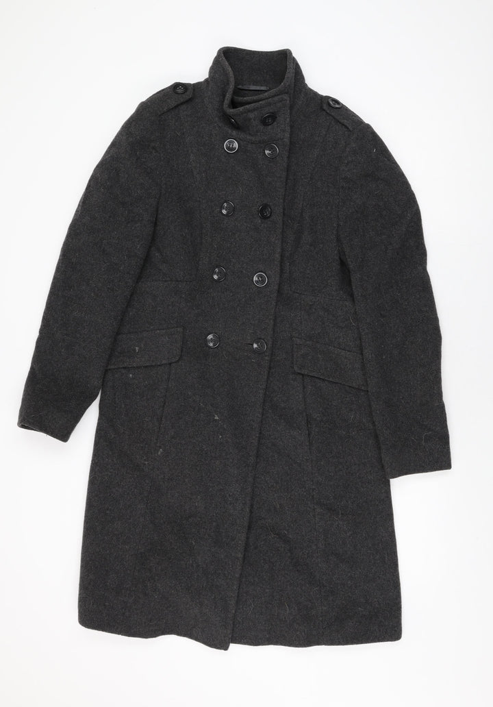 Marks and Spencer Womens Grey Overcoat Coat Size 10 Button