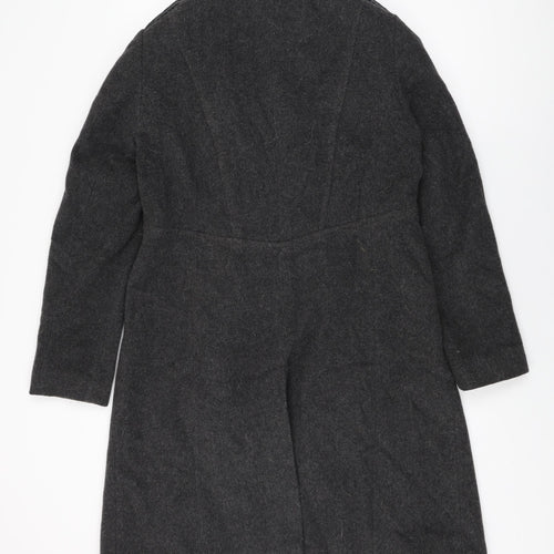 Marks and Spencer Womens Grey Overcoat Coat Size 10 Button