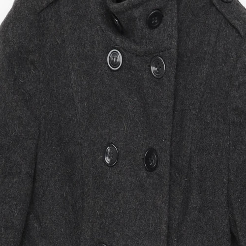 Marks and Spencer Womens Grey Overcoat Coat Size 10 Button
