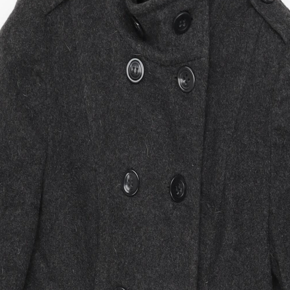 Marks and Spencer Womens Grey Overcoat Coat Size 10 Button