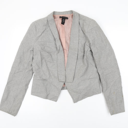 Apostrophe Womens Grey Jacket Size 8 Hook & Eye