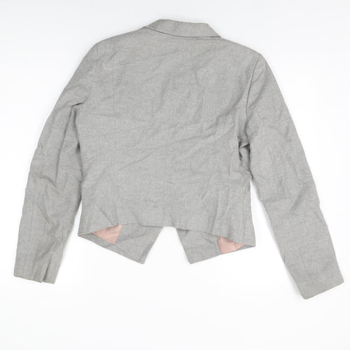 Apostrophe Womens Grey Jacket Size 8 Hook & Eye