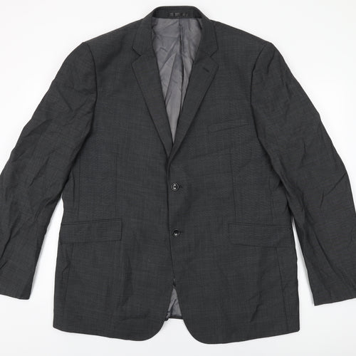Fellini Mens Grey Polyester Jacket Suit Jacket Size 48 Regular