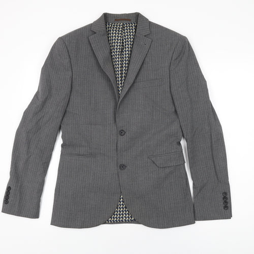 NEXT Mens Grey Polyester Jacket Suit Jacket Size 36 Regular