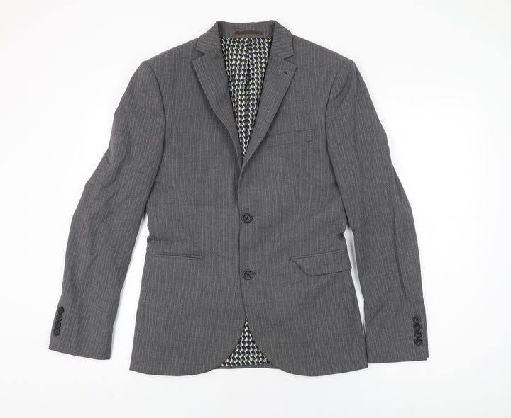 NEXT Mens Grey Polyester Jacket Suit Jacket Size 36 Regular