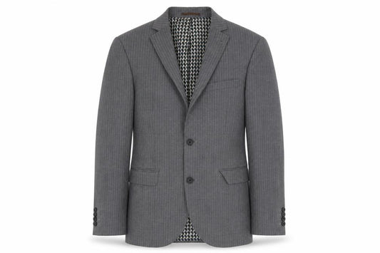 Front view of Next men’s grey polyester jacket suit jacket, size 36, regular