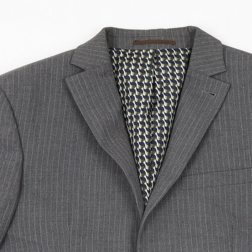 NEXT Mens Grey Polyester Jacket Suit Jacket Size 36 Regular