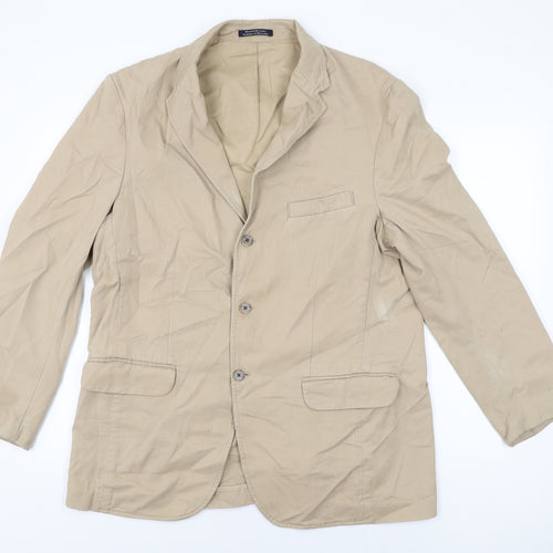 Lands' End Mens Beige Jacket Size 44 Button