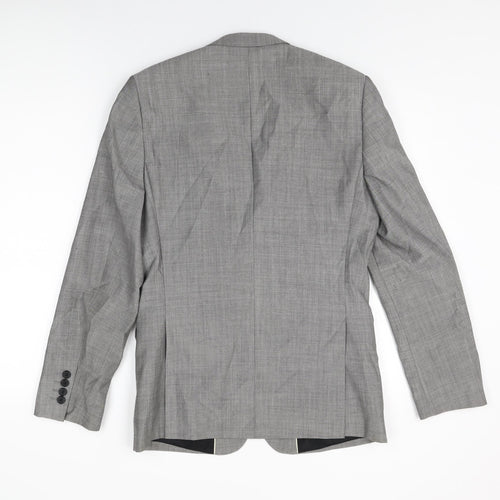 Topman Mens Grey Wool Jacket Suit Jacket Size 36 Regular