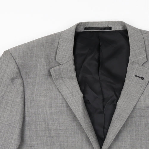 Topman Mens Grey Wool Jacket Suit Jacket Size 36 Regular