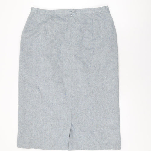 Daxon Womens Blue Wool Straight & Pencil Skirt Size 22 Zip