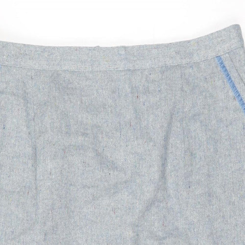 Daxon Womens Blue Wool Straight & Pencil Skirt Size 22 Zip